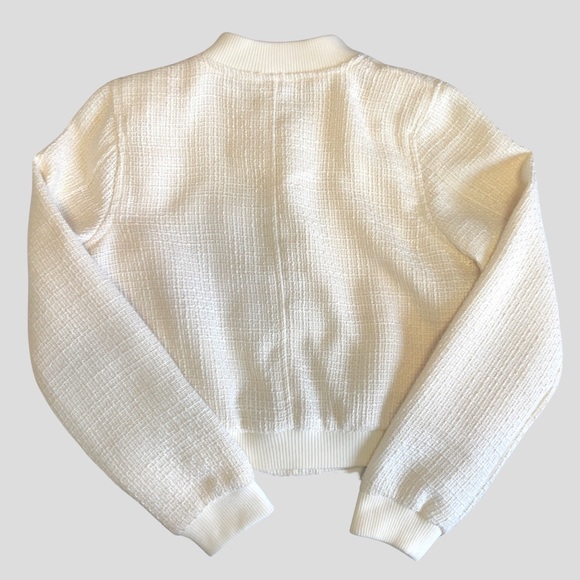 Jason Wu Tweed Bomber Cream Jacket Sz. M - Picture 9 of 14